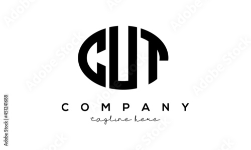 CUT three Letters creative circle logo design