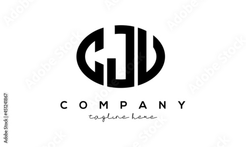 CJU three Letters creative circle logo design