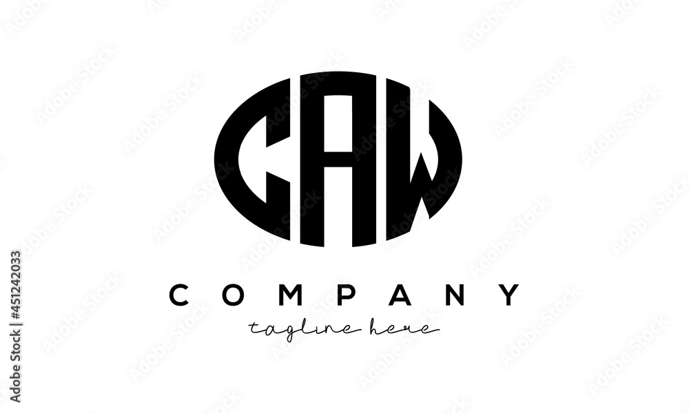 CAW three Letters creative circle logo design