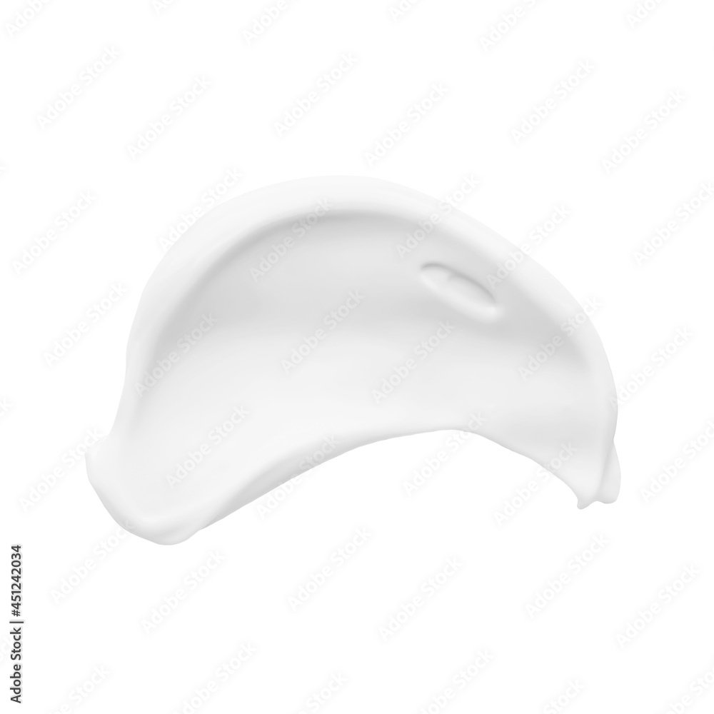 Fototapeta premium White cream smear. Cosmetics liquid product texture.