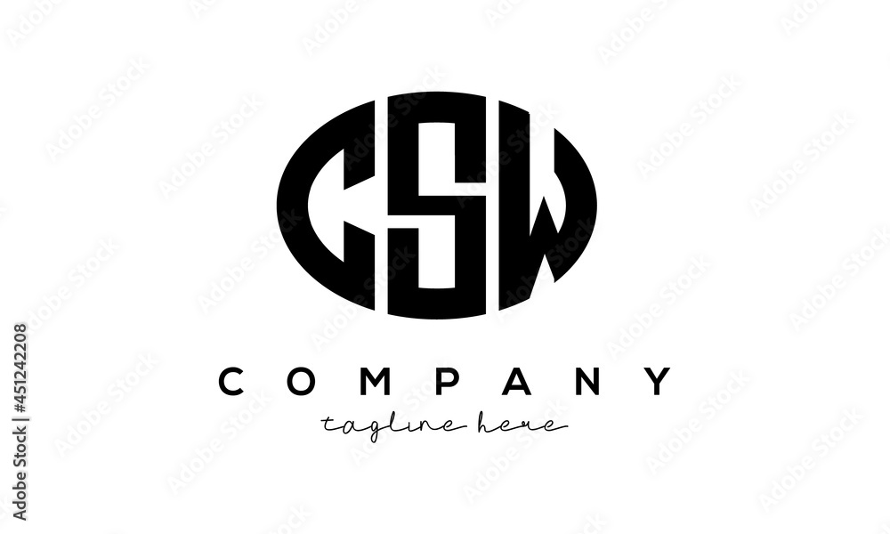 CSW three Letters creative circle logo design CSW three Letters creative circle logo design