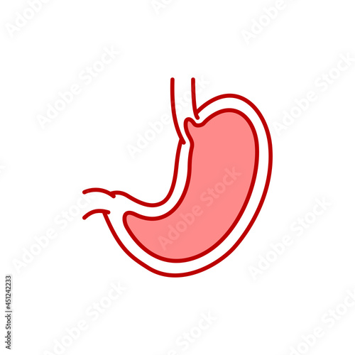 Gastroenterology color line icon. Stomach line color icon.