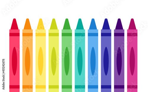 Crayons rainbow icon set. Clipart image isolated on white background