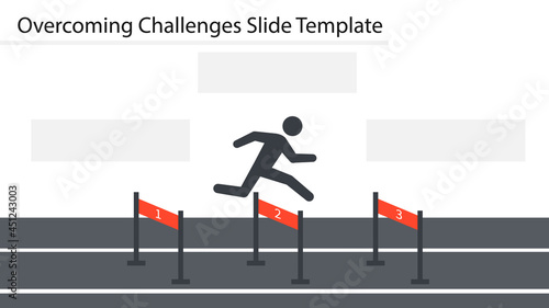 Overcoming Challenges Slide Template. Clipart image