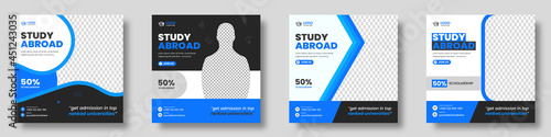 Study abroad modern social media post  banner template