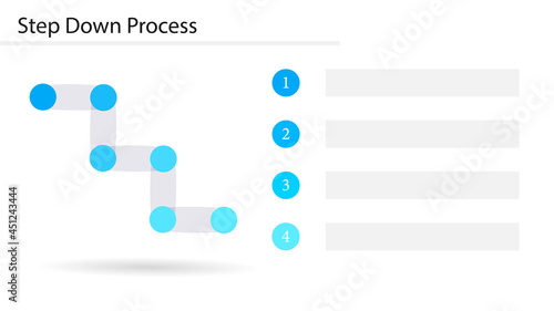 Step down process slide template. Clipart image