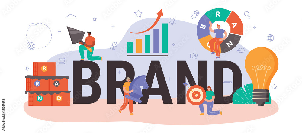 Brand typographic header. Manager developing unique design of a company. Brand typographic header. Manager developing unique design of a company.