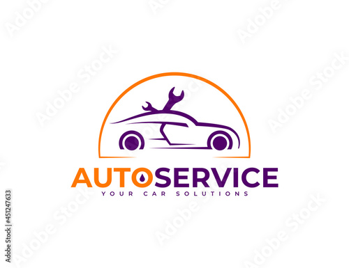 Maintenance or service car repair workshop automotive logo design