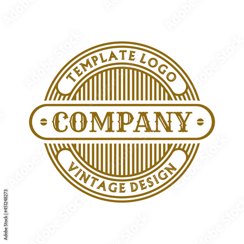 vintage badge emblem circle blank logo design