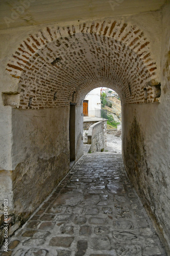 A street in the historic center of Aliano  a old town in the Basilicata region  Italy.