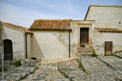 A street in the historic center of Aliano, a old town in the Basilicata region, Italy.