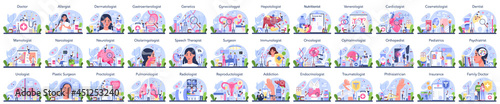 Big doctors set. Healthcare, modern medicine treatment