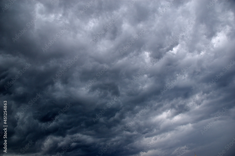 Storm hurricane blue leaden torn clouds on the horizon Storm hurricane blue leaden torn clouds on the horizon