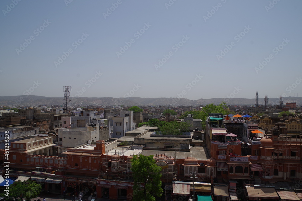 インド　世界遺産ジャイプールの旧市街　ピンクシティ