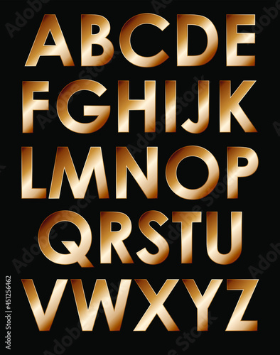 Copper Alphabet Font - Letters	