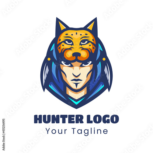Woman with animal headdress vector