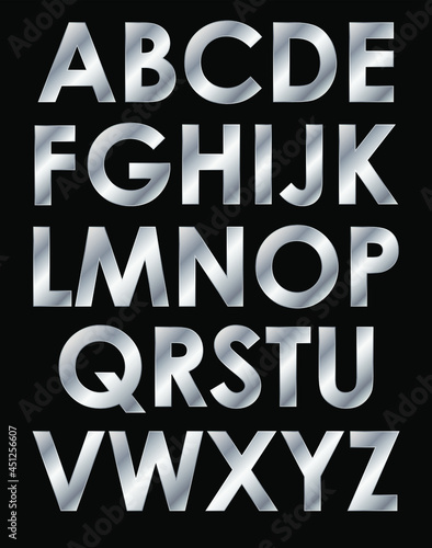 Silver Alphabet Font - Letters	