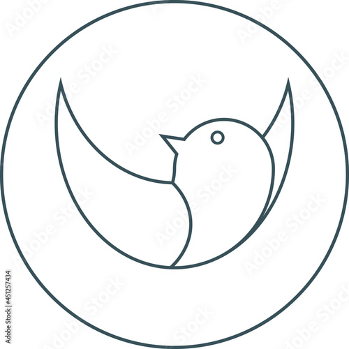 Vector bird icons in outline style 