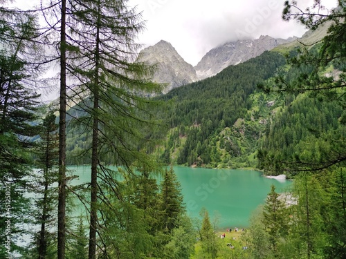 Fototapeta Naklejka Na Ścianę i Meble -  Anterselva lake, travel in Alto Adige, Dolomites, Italy