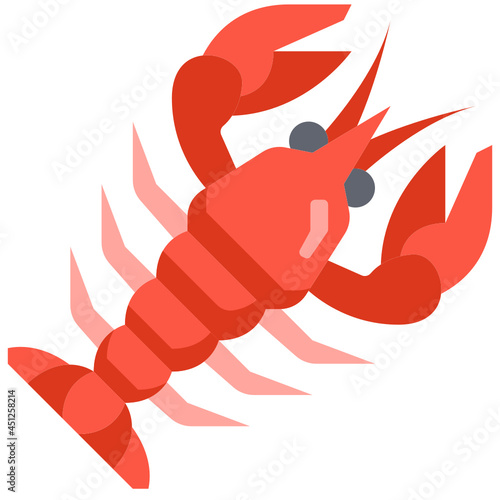 shrimp vector lobster flat icon