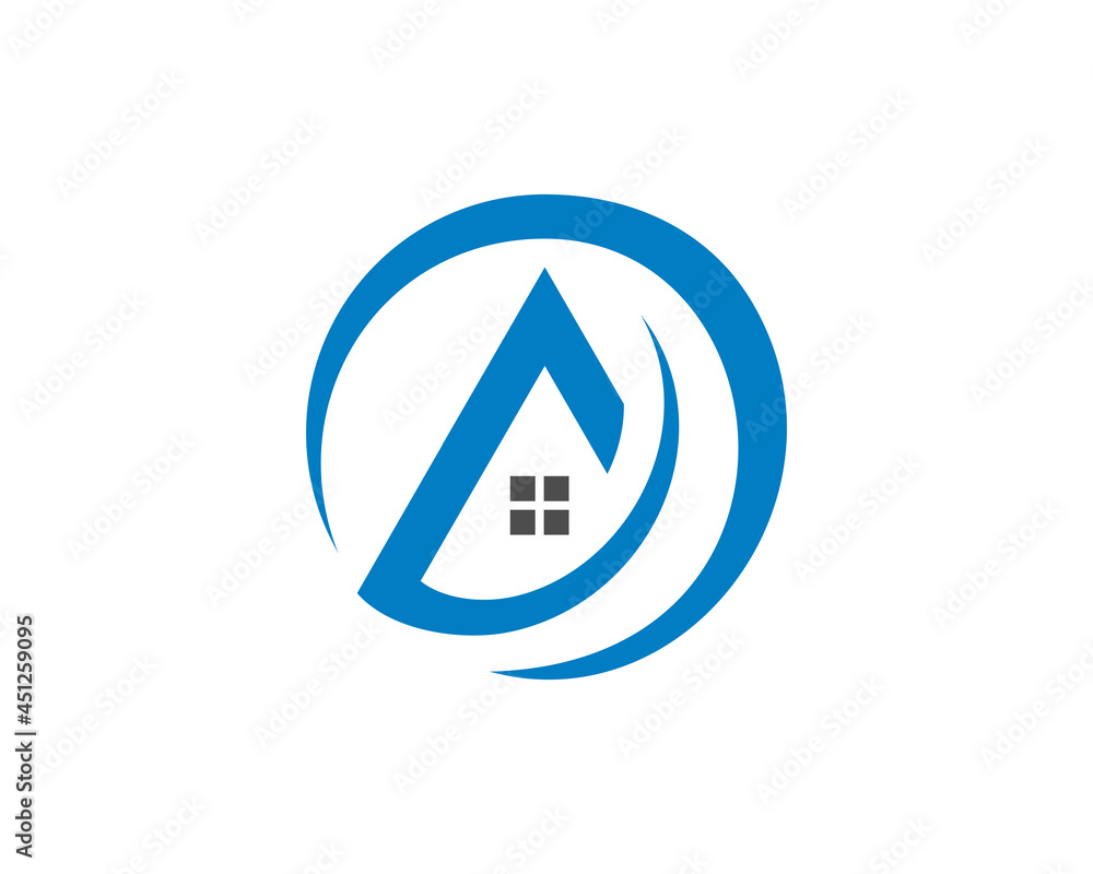 Circle A Initial House Home Window Icon Logo Design Vector Template Circle A Initial House Home Window Icon Logo Design Vector Template