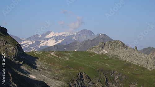 High mountains seen from the Five Lakes Hike, Pizol. photo