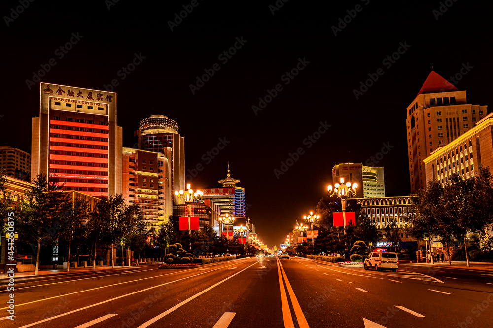 Fototapeta premium Night view of Changchun city, China