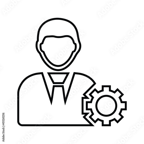 Management, planning outline icon. Line art vector. © 121icons