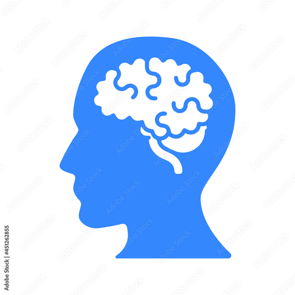 Neurology, medical icon. Blue color design.