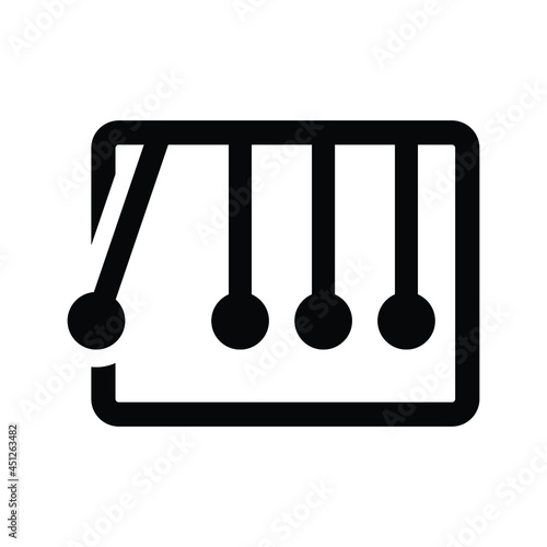 Newton, science icon. Black vector graphics.