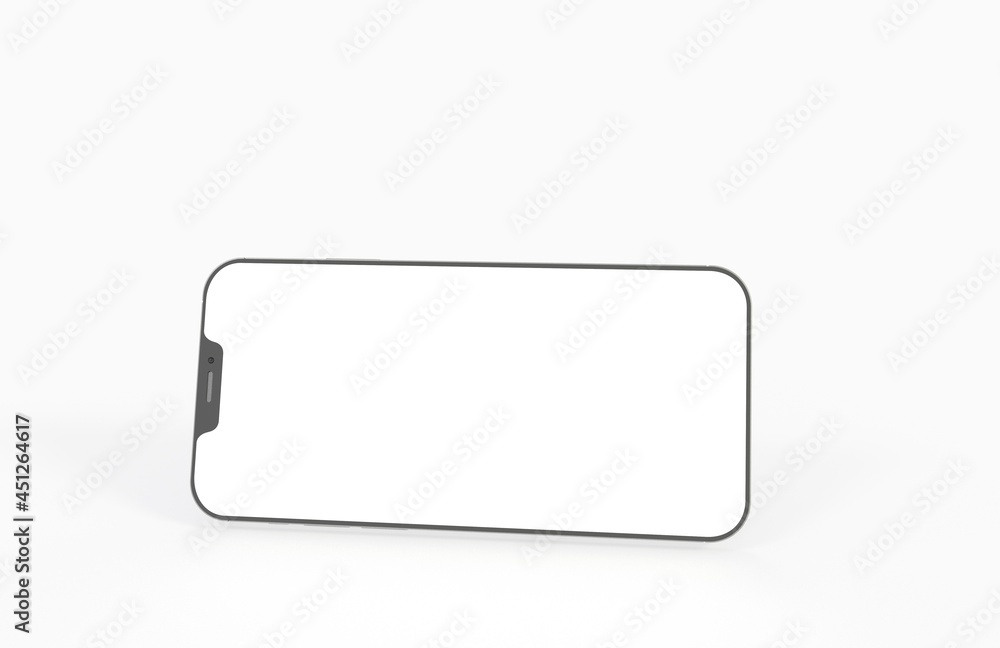 Modern glass smartphone hanging over the table Modern glass smartphone hanging over the table