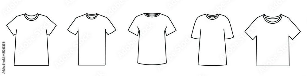 T-shirt icon. Blank t-shirt template. Black silhouette of a t-shirt ...