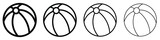 Beach ball icon. Set of black balls. Vector illustration. Beach ball vector icons.