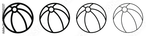 Beach ball icon. Set of black balls. Vector illustration. Beach ball vector icons.