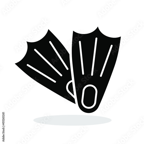 Flippers icon. Vector illustration. Flippers vector icons. Black flippers icons