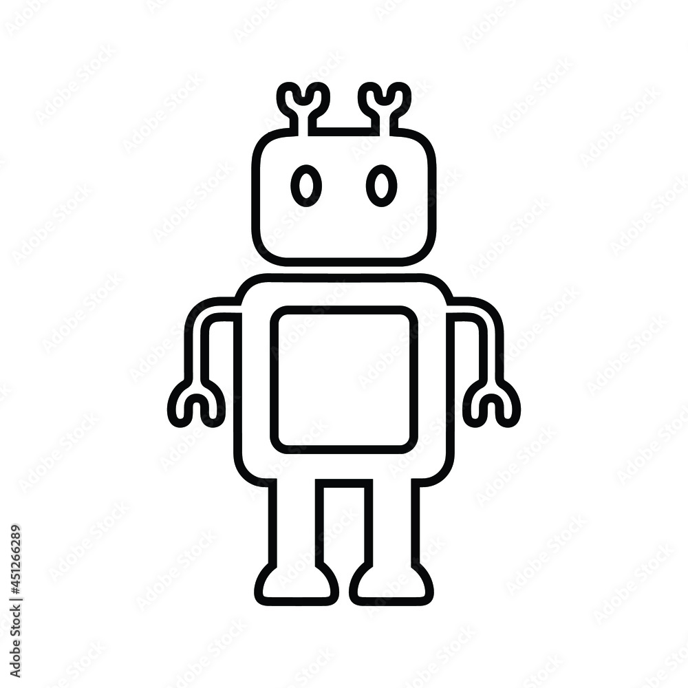Robot, machine outline icon. Line art vector. Robot, machine outline icon. Line art vector.