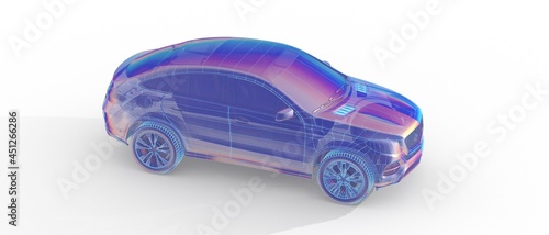 Wireframe rendering of auto...