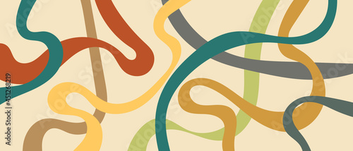 Background in trendy beach shades, cover splash. Simple design with stripes and waves of the sea.