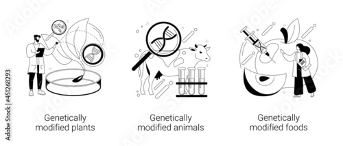 DNA engineering industry abstract concept vector illustrations.