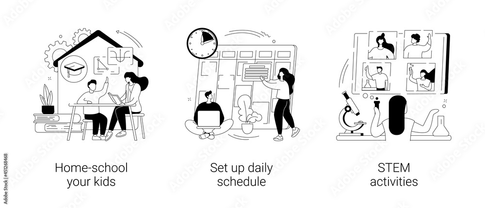 Distance learning abstract concept vector illustrations. Distance learning abstract concept vector illustrations.