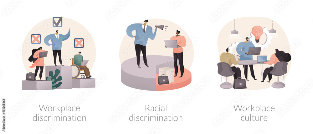 Fototapeta premium Workplace culture abstract concept vector illustrations.