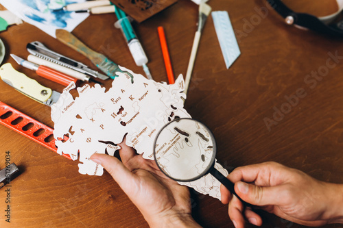 Woodworking carpenter furniture hand cuting.Man factory industry manufacturer, working workshop, maker construction. Skills artisan workshop factory