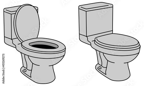 Toilet Clipart Set - Open and Closed Graphic