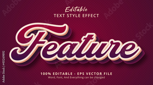 Editable text effect, Feature text on maroon color combination style
