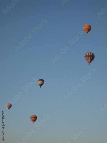Various balloons flying in the sky
