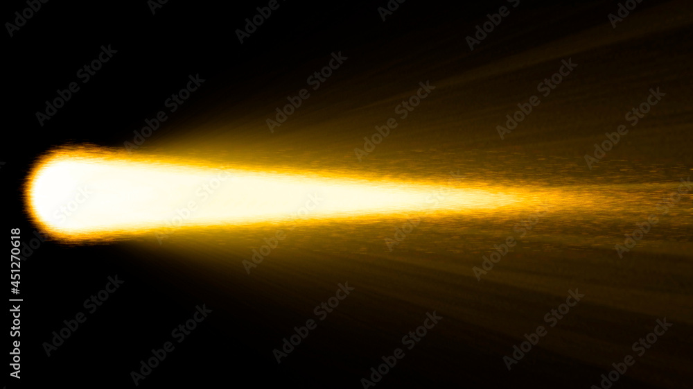 Fantastic background with abstract yellow comet - obrazy, fototapety, plakaty 