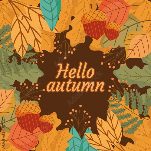 hello autumn falling leaves