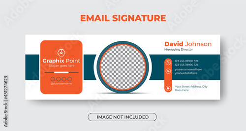 Company email signature template or email footer and personal facebook cover Premium Vector