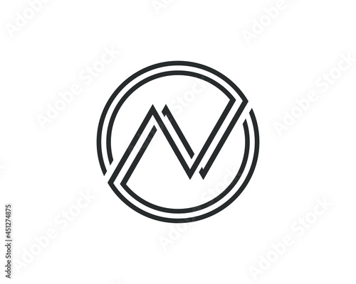 Free Download Circle shape N letter initial logo icon vector design template - GFXLoad