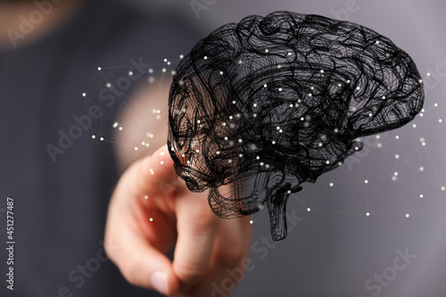3D render of a holographic ...